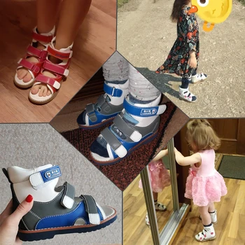 Yürümeye başlayan Çocuk Sandalet Çocuk Kız Ortopedik Flatfeet Ayakkabı Çocuk Yaz Kapalı Açık Kemer Desteği Ayakkabı 20 Ay 2 Yıl