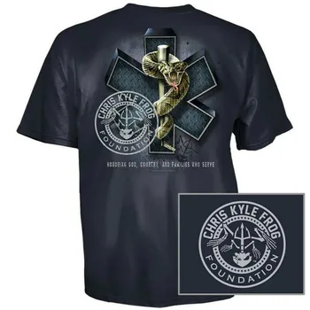 Yıldız Yaşam ve Çubuk Asclepius Chris Kyle Kurbağa Paramedik T Shirt. Yeni %100 % Pamuk Kısa Kollu O-Boyun T-shirt Rahat Erkek Üst