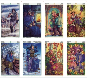 Yılın çarkı Mistik Affectional Kehanet İngilizce İspanyolca Fransızca İtalyanca Almanca Tarot Kartları Yeni Başlayanlar için PDF Kılavuz