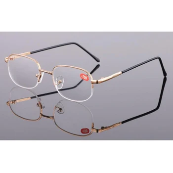 Zilead Bitmiş Miyopi Gözlük Kadın Erkek Metal Yarım Çerçeve Miyop Gözlük Diyoptri İle-1.0 1.5 2.0 2.5 3.0 3.5 4.0 Kısa Görüşlü