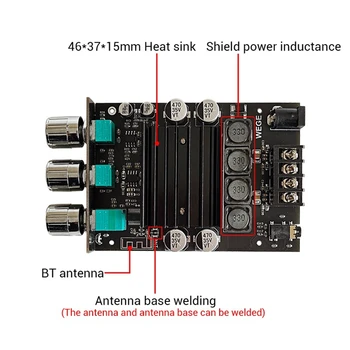 ZK-XPSM ses amplifikatörü Kurulu 150Wx2 TDA7498E Stereo Bas Ayarı Bluetooth Ses güç amplifikatörü devre kartı modülü