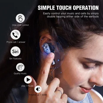 Çift dinamik kulaklık Bluetooth Kulaklıklar Kablosuz Kulaklıklar fone Tws 5.0 kulak tomurcukları Çift Mikrofon Süper ses kalitesi Bakla