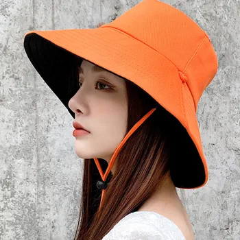 Çift taraflı aşınma Geri Dönüşümlü Katlanabilir güneş şapkası Kap vizör kapağı Kova Şapka Kap Geniş Ağız Seyahat Yaz Açık Kap Packable UPF 50+