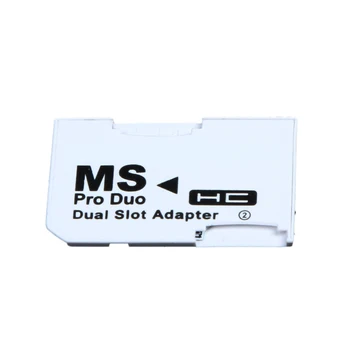 Çift Yuvası Mikro SD SDHC TF Memory Stick MS Kart Pro Duo Okuyucu Adaptörü Kart Seti Çift Kart Beyaz P S P Kart Beyaz
