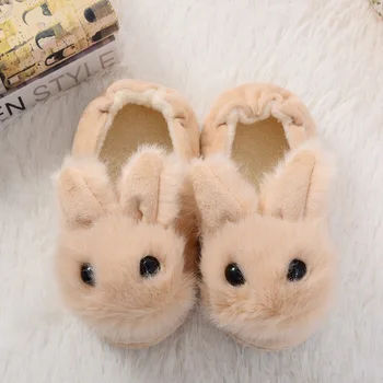 Çocuk Terlik Kızlar İçin Sıcak Peluş Karikatür Tavşanlar Çocuklar kışlık terlik Erkek Ev Terlik Bebek Yatak Odası Zemin Ayakkabı