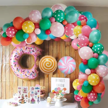 Çocuk Şeker balonlar Doğum Günü Partisi Dekorasyon Doğum Günü balonlar Yaz Dondurma Donuts Şeker şenlikli parti suppli