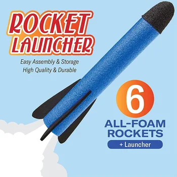 Çocuk Şişme Roket Pedalı Oyunu Açık Spor hava pompası Stoma Blower köpük fırlatıcı Roket Modeli Başlatıcısı Aile Oyunu LED