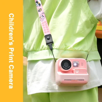 Çocuklar Anında Baskı Kamera çocuk Kamera 1080P Video Fotoğraf dijital kamera İle baskı kağıdı Dolgu Işık Doğum Günü noel hediyesi