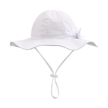 Çocuklar Güzel Ayarlanabilir Şapka Bebek Renk Eşleştirme Yay Şapka Bahar Yaz Çocuk Büyük Kenarlı kova kapağı
