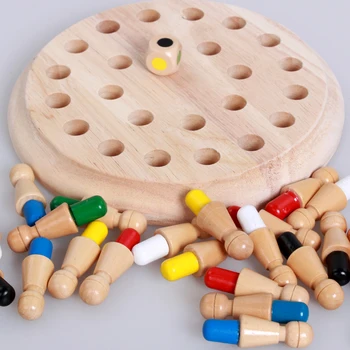 Çocuklar Parti Oyunu Ahşap Hafıza Maç Sopa Satranç Oyunu Eğlenceli Blok Kurulu Oyunu Eğitici Renk Bilişsel Yetenek Oyuncak Çocuklar için