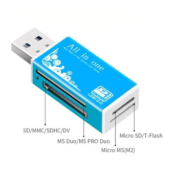 Çok hepsi Bir Arada Mikro USB kart okuyucu Flash USB 2.0 Bellek kart okuyucu Sopa Pro Duo Mikro T-Flash / M2 / MS / SDHC / MMC / RS Adaptörü