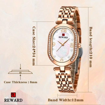 ÖDÜL 2021 Yeni Kadın Saatler Oval Altın İzle Kol Saati Reloj Mujer Bayanlar Bilezik Su Geçirmez Kuvars Saat Relogio Feminino