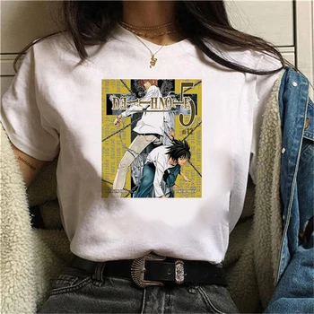 Ölüm Notu Baskı Kadın T Shirt Misa Amane Anime kısa kollu tişörtler Harajuku Moda Kadın Bluzlar 2022 Y2k Giysileri Tees Tops