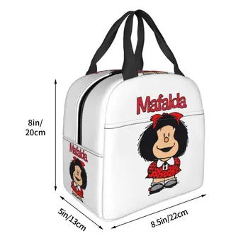 Özel Sevimli Mafalda Öğle Yemeği Çantası Erkek Kadın Sıcak Soğutucu Yalıtımlı Öğle Yemeği Kutuları Öğrenci Okul için
