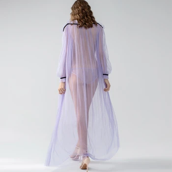 Ücretsiz Kargo Kadın Seksi Kapalı Omuz Uzun Gecelik Kıyafeti İle Seksi Geceliği Sırf Uzun Kollu Pijama Dantel