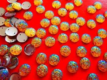 Ücretsiz kargo Yuvarlak Altın AB renk 12mm reçine kristal rhinestone boncuk flatback dikmek 150 adet / grup