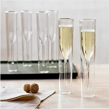 Şampanya kadehi çift duvarlı kupa Flüt Kadeh Kabarcık Şarap Lale Kokteyl Düğün parti bardağı Tost Bodum Thule Gözlük Bardak