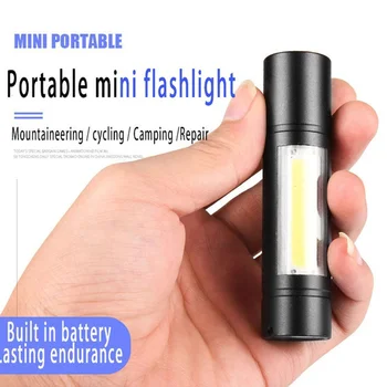 Şarj edilebilir LED el feneri Süper Parlak Mini çalışma ışığı 3 Modu Su Geçirmez Taşınabilir COB Taktik Torch Zumlanabilir kamp feneri