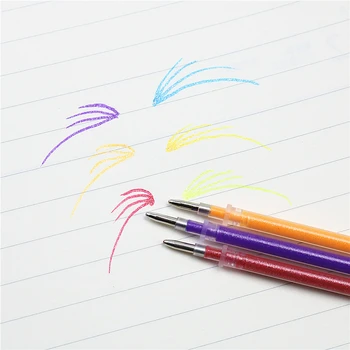 Şişe ambalajı Gökkuşağı Jel Kalem Yedekler renk değiştiren kalem boyama glitter kalem öğrenci kırtasiye